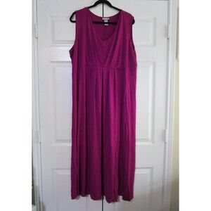 Catherines Dress Womens 3X Purple Sleeveless Maxi Soft Stretchy Casual Tank